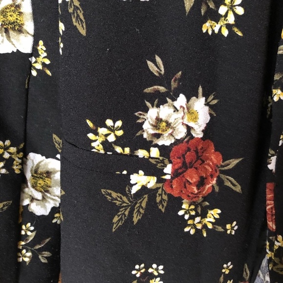 Lightweight blazer black yellow floral print - Picture 4 of 5